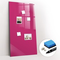 Magnettafel Esg Glas Mit Marker Schwamm Neodym Magneten KräFtiges Rosa 60X120 Cm