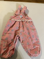 Vintage 90s Oshkosh B Gosh girls Pink Overalls birthday Cotton 18 Months USA