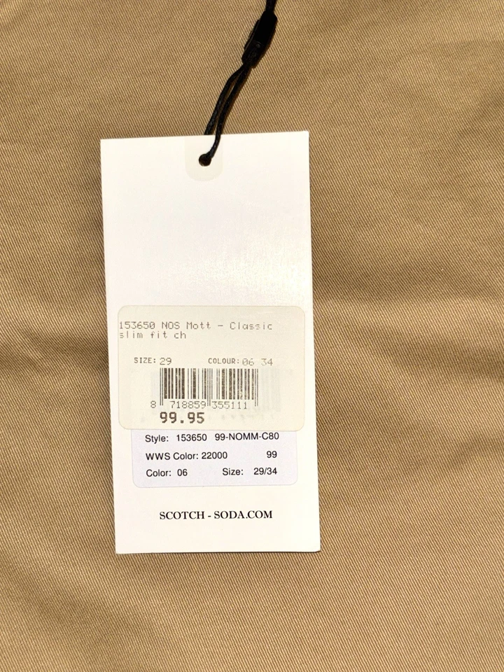 Pantalon chino Scotch & Soda Mott homme W29/FR39 beige neuf - Photo 4/4