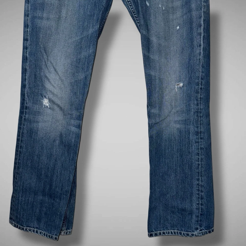 Jeans masculino Diesel Zatiny 33x32 008B4 azul desgastado denim botão mosca lavagem média - Imagem 4 de 4