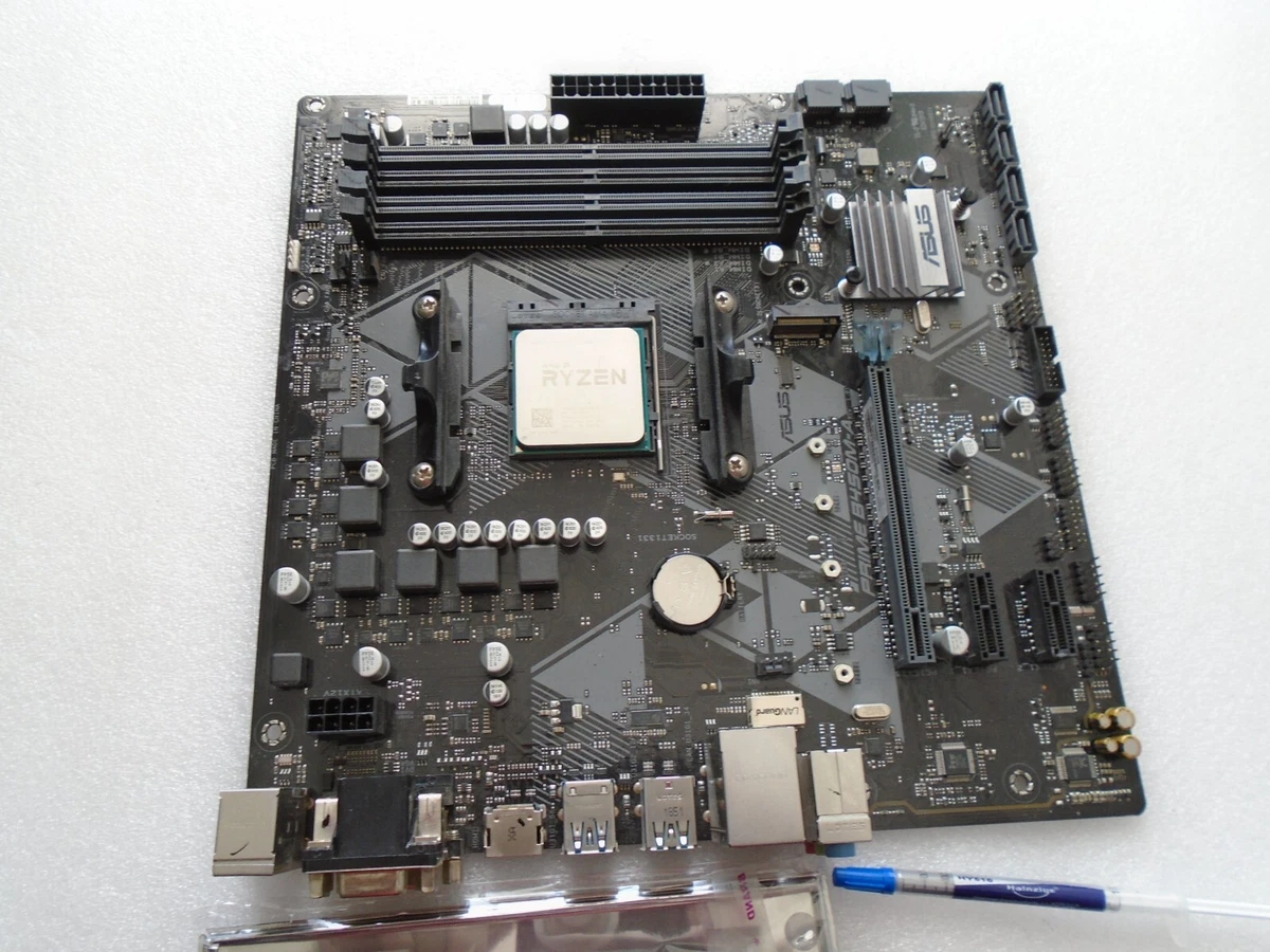 AMD ASUS PRIME B450M A AM4 Motherboard Combo w RYZEN 3 2200G 3.5