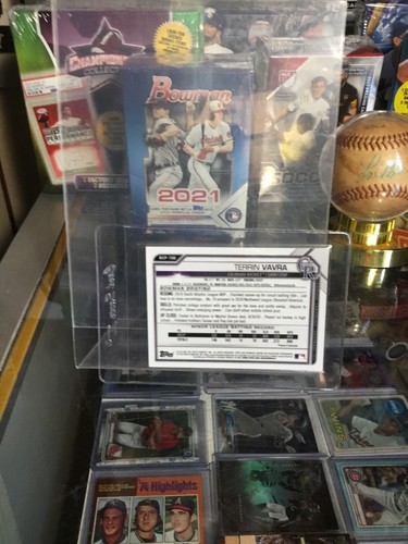 2021 Bowman Prospects Chrome TERRIN VAVRA /75 YELLOW REFRACTOR BCP-100 Rockies - Picture 4 of 4