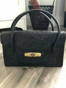 red interior purse