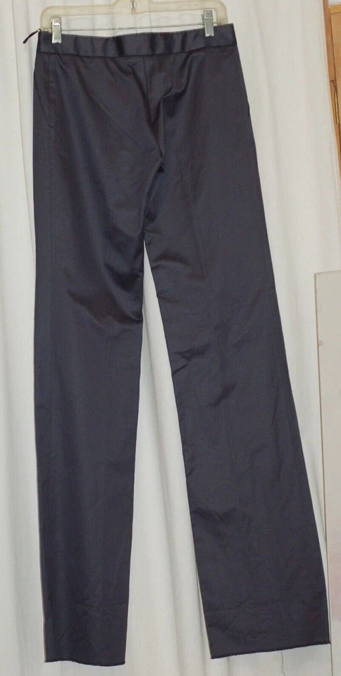 Stella McCartney NUEVO Pantalones Mujer Talla 38 Gris Azul Algodón Brillante Pierna Recta  Foto 2 de 4