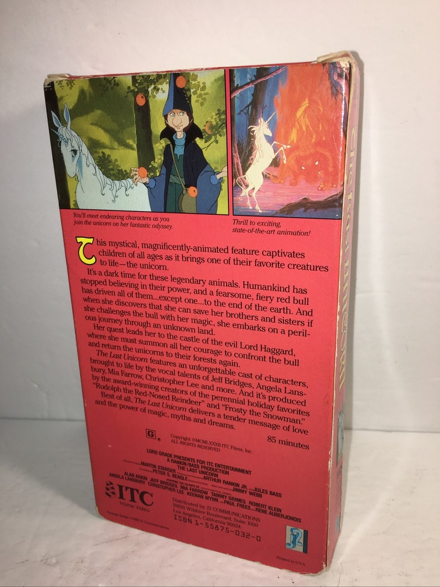 The Last Unicorn VHS Rankin Bass Jeff Bridges Farrow