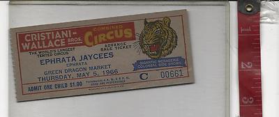 vintage Cristiani-Wallace Bros. Combined circus 1.00 Child Ticket 