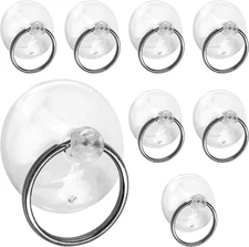 12Pcs Suction Cup with Ring 1.2"/30Mm Clear Key Ring Suction Cups Sucker for Win