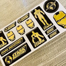 Iron Man Stark Industries Tony Gold Chrome 3d Domed Emblem Decal Stickers Iron Man Stark Industries Tony Gold Chrome 3d Domed Emblem Decal Stickers