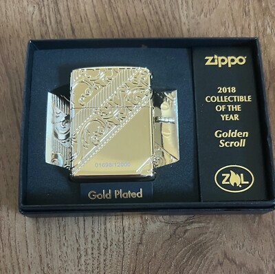 Zippo 2018 Collectible of the Year Golden Scroll Lighter, 29653