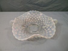 Fenton French Opalescent Glass Hobnail 2 Handled Bonbon Candy Dish 7 1/2" Wide