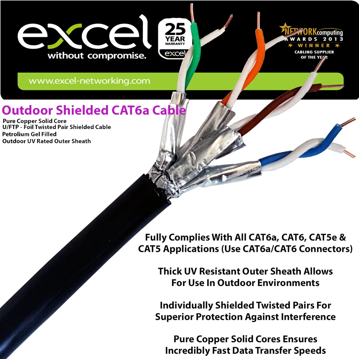 Câble Ethernet Rétractable ReTrak - 1,8m - Connecteurs RJ45 Mâle/mâle - Neuf