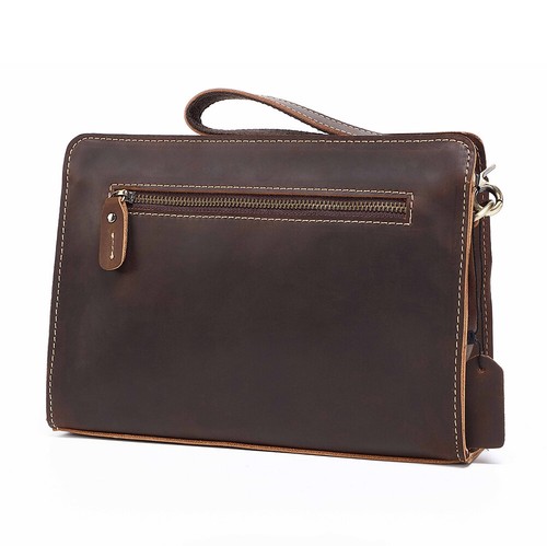 Men's Genuine Leather Business Clutch Handbag Wallet Phone Bag Card Holder Purse - Picture 13 of 13