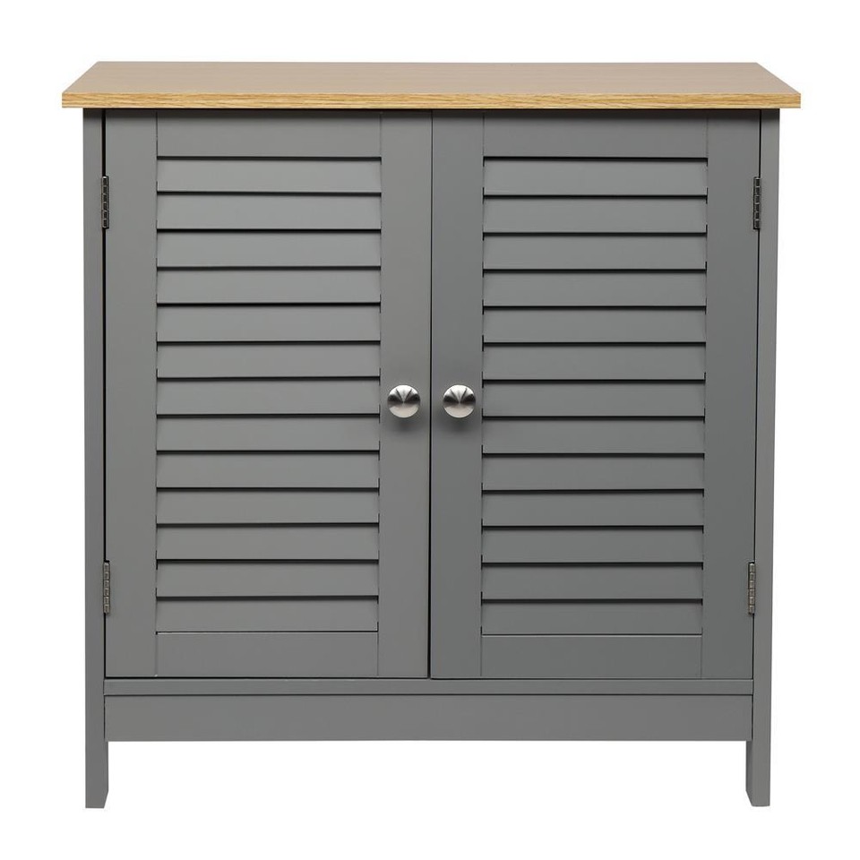 Two Doors Bathroom Shelves Unit Storage Cupboard Kitchen Office