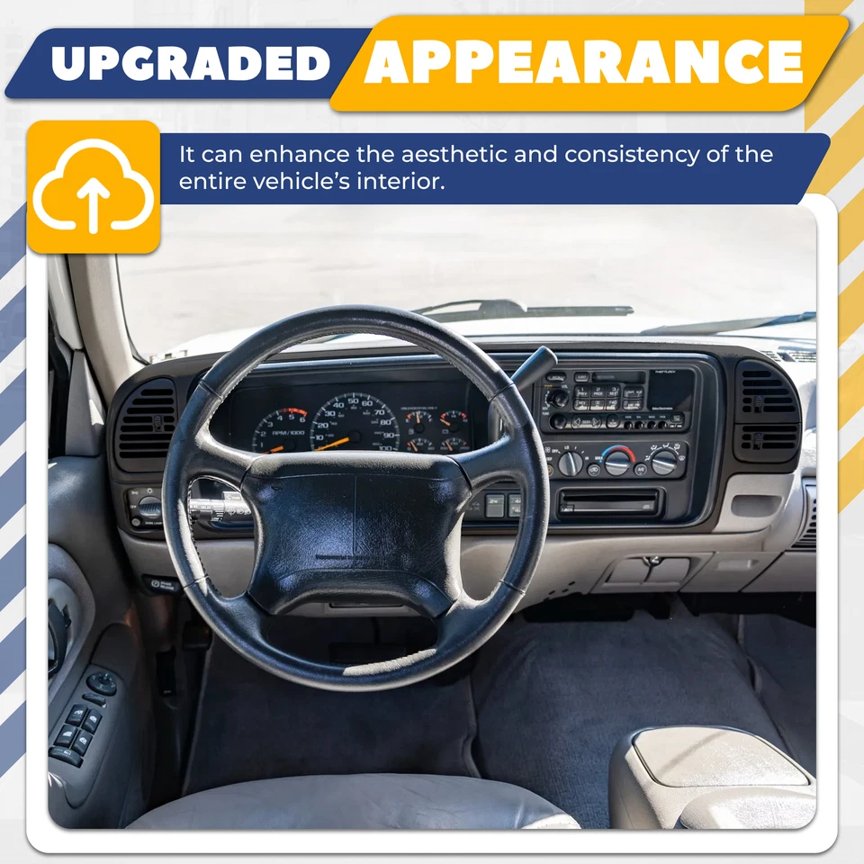 Kit de bisel de tablero doble Din con rejillas de ventilación para camionetas/SUV Chevy GMC 1995-2002 negro Foto 2 de 4