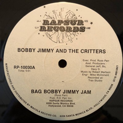 Bobby Jimmy And The Critters   Bag Bobby Jimmy Jam Rapsur Records RP 10030 Ere