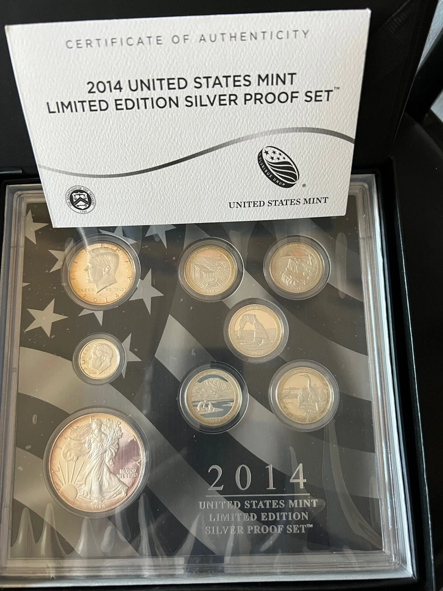 2014 U.S. Mint Limited Edition SILVER Proof Set 8 piece COIN set NEW OGP