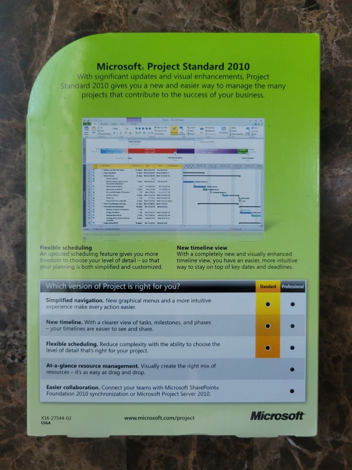 NEW SEALED Microsoft Project Standard 2010 Full Version RETAIL  Box - Image 3 of 3
