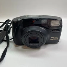 Pentax Zoom 105-R AF Black 38-105mm Point Shoot Flash 35mm Film Camera Untested