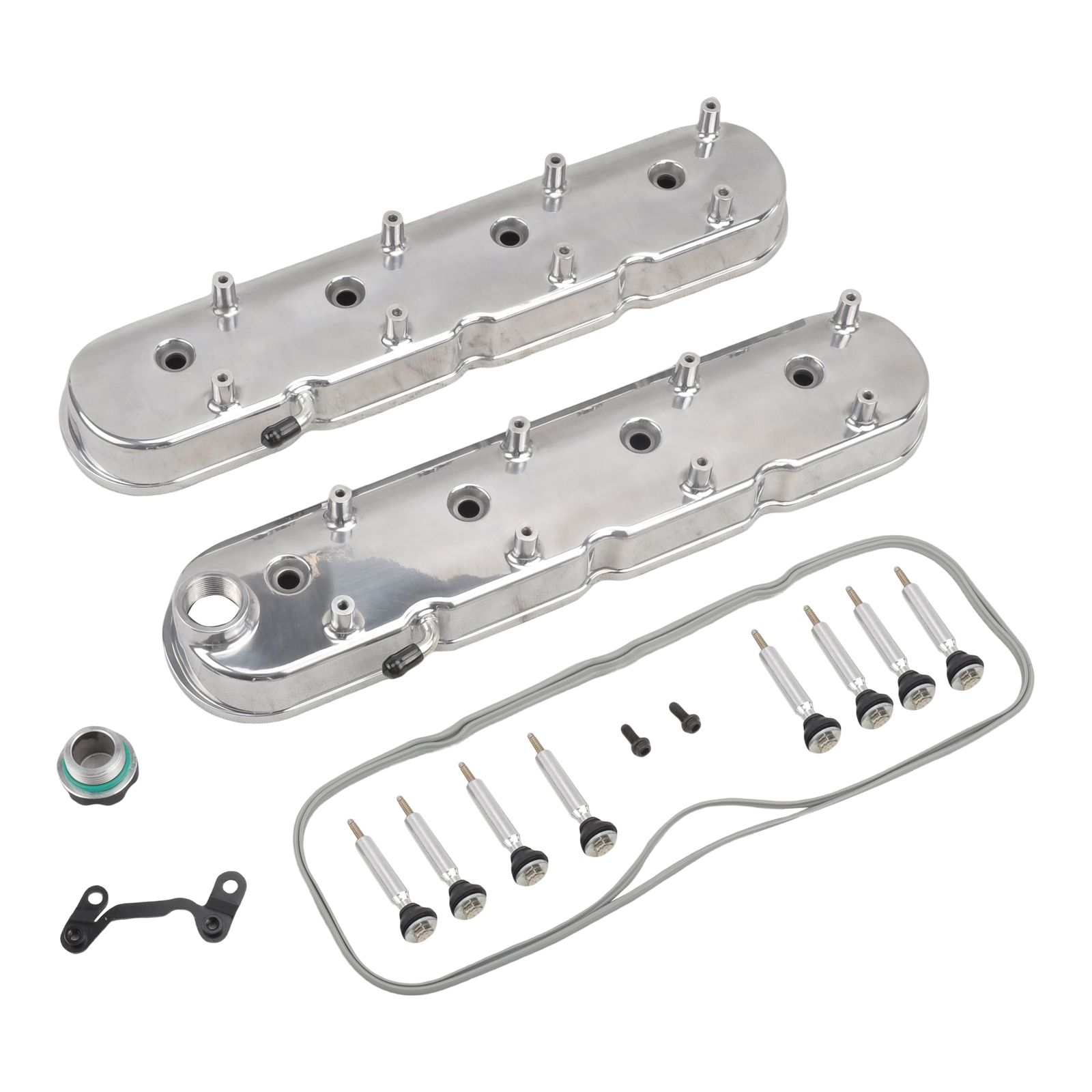 GM LS Cast Polished Aluminum Valve Covers w/ Coil Mounts for LS1 LS2 LS3 5.3 6.0