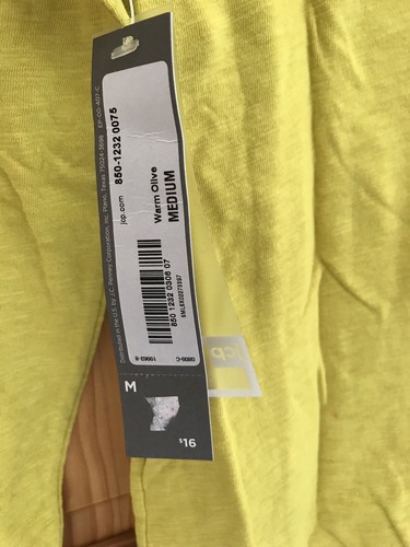 NWT JCP LS SHIRT - WOMEN - RET $16 - MEDIUM - WARM OLIVE (5BX17 01) - Picture 4 of 6