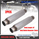 <!--F#f_0-->Pair 3inch High Flow Exhaust Hotdog Resonator Muffler 15