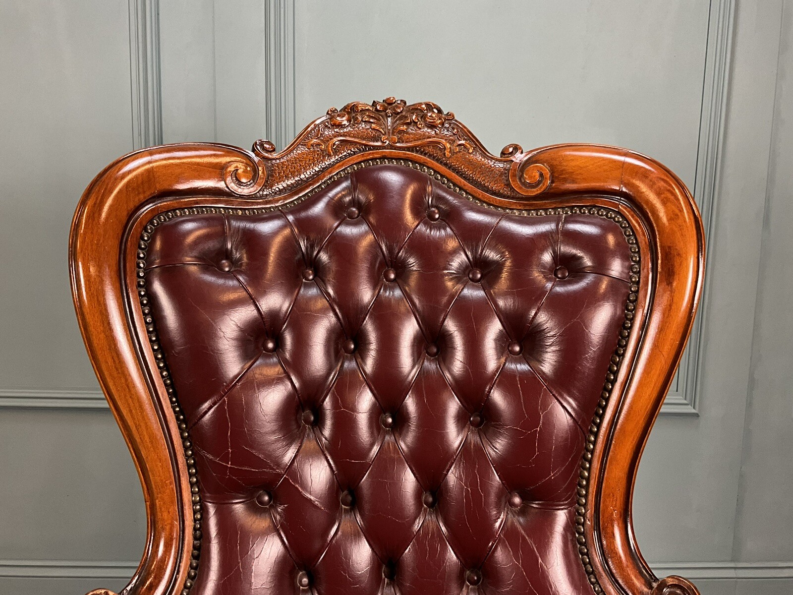 Red Leather Antique Chair eBay