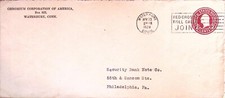 Chromium Corporation of American Waterbury Conn Envelope Vintage 1928