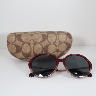 Coach HC8214 547387 Red Sand Gradient Round Sunglasses 56-16-140mm