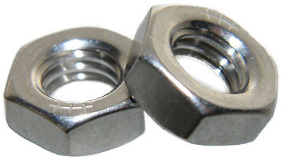 Stainless Steel Fine thread thin jam half height Hex Nuts 1/2-20 Qty 10