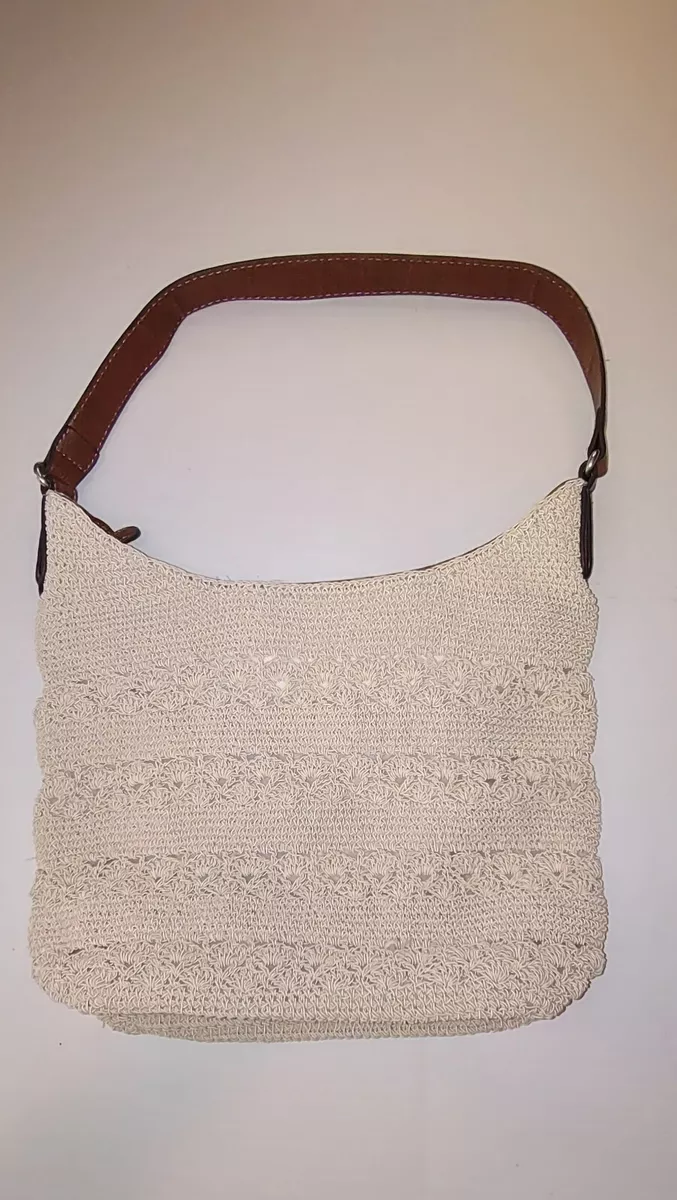 Jaclyn Smith Woman s Cream Colored Crocheted Shoulder Handbag Purse