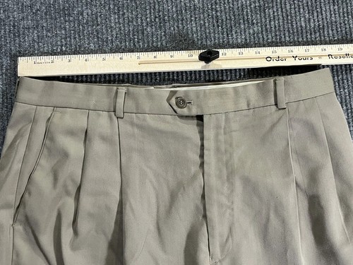 Louis Raphael Mens Dress Pants 36x29 Beige Kaki Rosso Red Straight Fit trouser - Picture 7 of 13