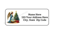 30 ANGEL MANGER CHRISTMAS PERSONALIZED RETURN ADDRESS LABELS 1 in X 2.625 in