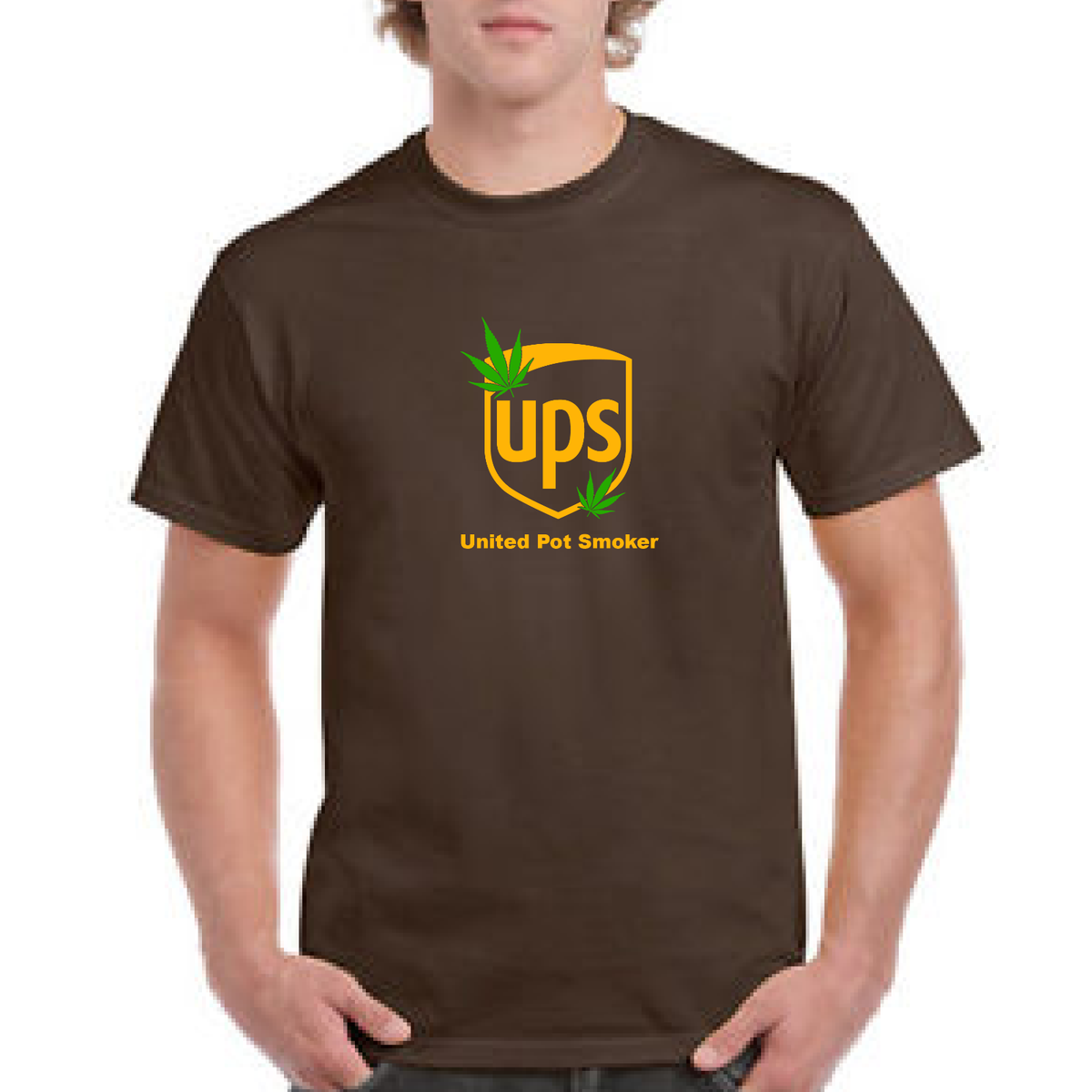 UPS United Pot Smoker Green Yellow Funny Joke Weed Culture Brown