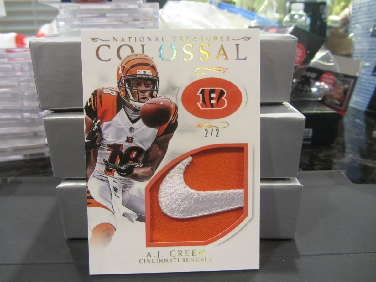 National Treasures Colossal Game Used Nike Swoosh Bengals A.J