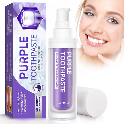 Purple Teeth Whitening Toothpaste, Zahnpasta Weisse Zähne Lila Zahncreme Zahnauf