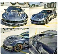 for 2014-2019 Chevy Corvette C7 TF style vented Carbon Fiber Hood