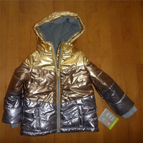 Metallic Puffer Jacket Winter Coat Size 