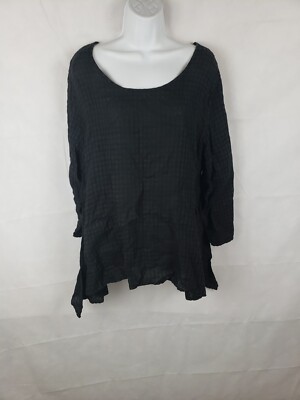 Niche Nilgun Derman Women's Size XL Black A-line Top Blouse
