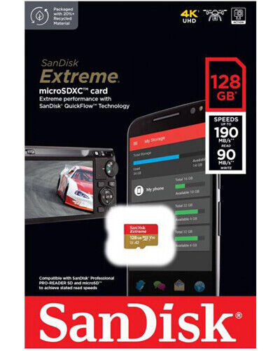 SANDISK EXTREME 190MB/s A2 A1 Micro SD SDHC SDXC KARTE 256GB 128GB 64GB 32GB SET - Bild 5 von 7