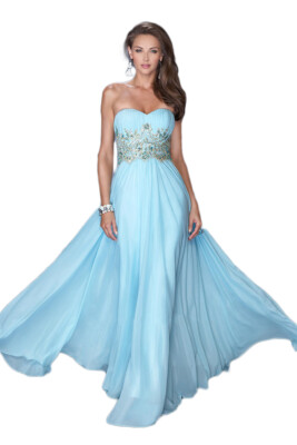 ice blue prom dresses A Line V Neck Ice Blue Short Lace Prom Dress, Ice Blue Short Lace Home –  jbydress main image 0