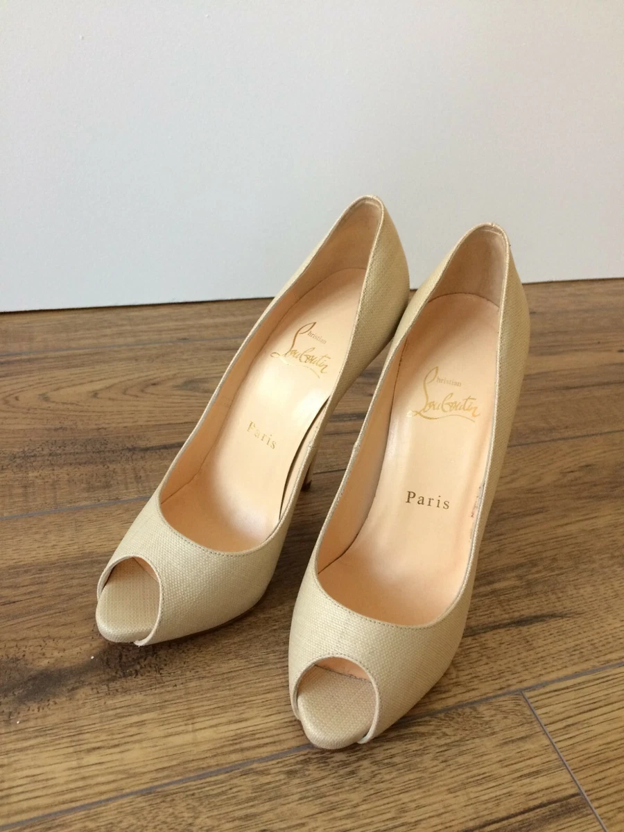 Christian louboutin cheap cream heels