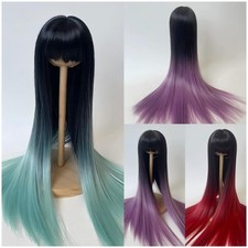 1/4 1/3 Gradient Color Long Straight Wig High Temperature Fiber Fit BJD Doll