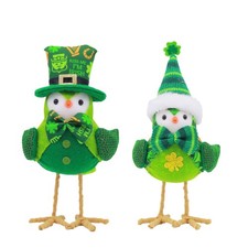 1x St. Patrick's Day Bird Decoration Standing Bird St Patricks Day Decoration