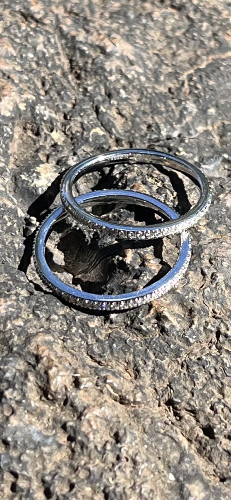 Custom Ordered Pair Hearts on Fire Micro Platinum… - image 1