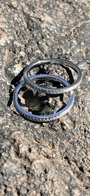 Custom Ordered Pair Hearts on Fire Micro Platinum Diamond Eternity Bands