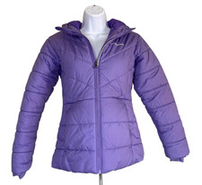Columbia Youth Large 14/16 Purple Hooded Puffer Jacket Full Zip Insulated Coat