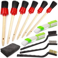 TAKAVU Complete Car Detailing Kit 12pc - Detail Brushes, Wire Brushes, Vent...