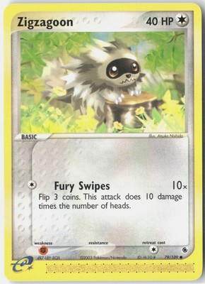 Zigzagoon 79/109 Common Ruby & Sapphire Pokemon Near Mint