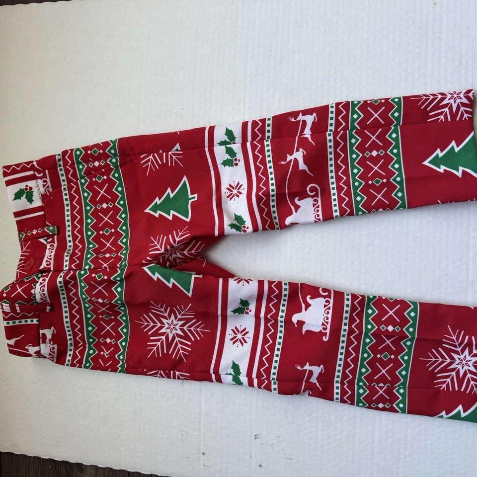 Opposuit Boys 2Y Tacky Christmas Suit With Tie Red White  Winter Wonderland - image 3 of 4