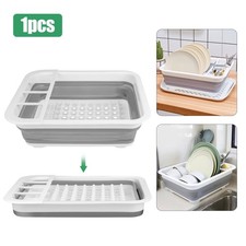 Collapsible Dish Bowl Fruit Drying Rack Foldable Kitchen Sink Drainer RV Camping